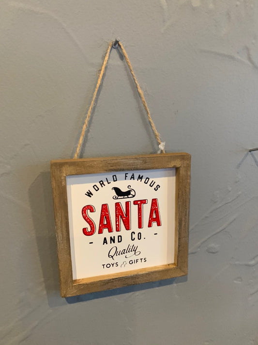 Santa & Co Framed Mini-Sign