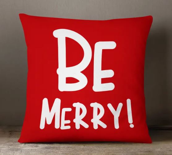 Pillow Cover - Christmas Red Be Merry